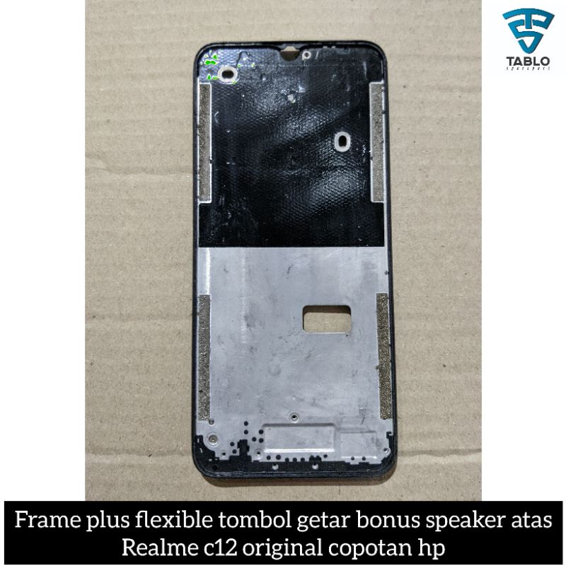 frame bonus flexible tombol getar dan speaker atas realme C21Y second original pabrik copotan hp