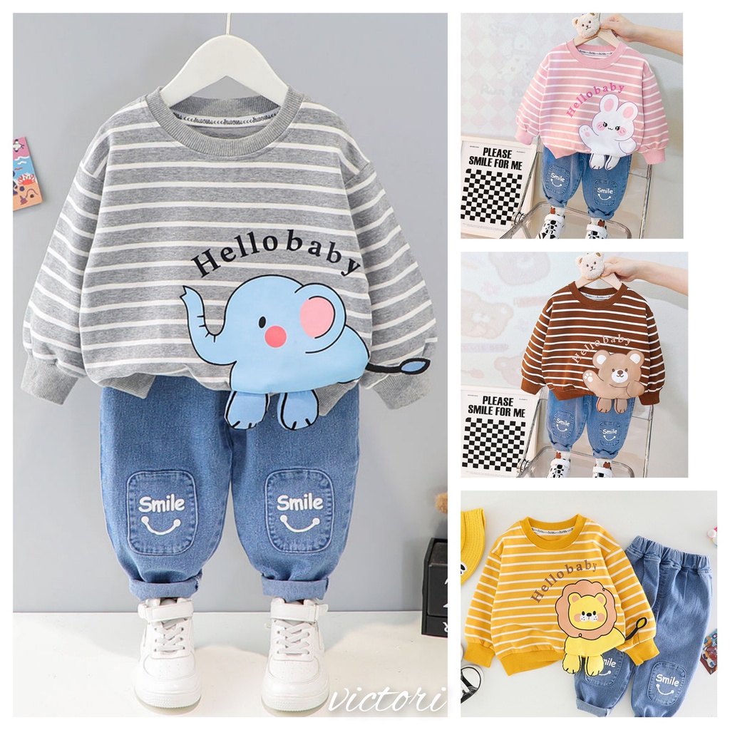 Setelan Anak Import Baju Anak Couple Set MILO 3d