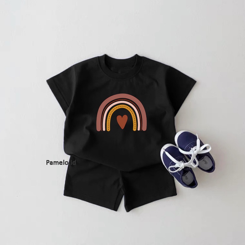 Pamelo.id Set Anak Viral / Rainbow / Fashion Anak / Stelan baju anak / Korea Style / Set Balita