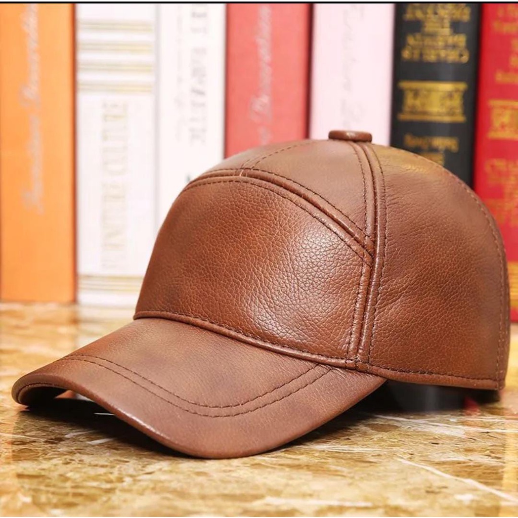 ORI TOPI Pria KULIT Asli Garut topi komando