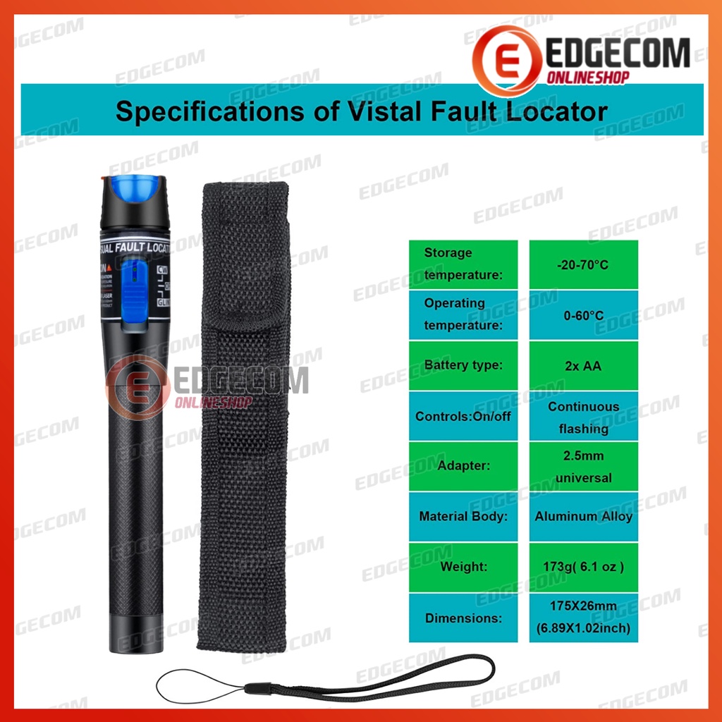 VFL Senter Laser Kabel Fiber Optic Visual Fault Locator 10KM 20KM 30KM