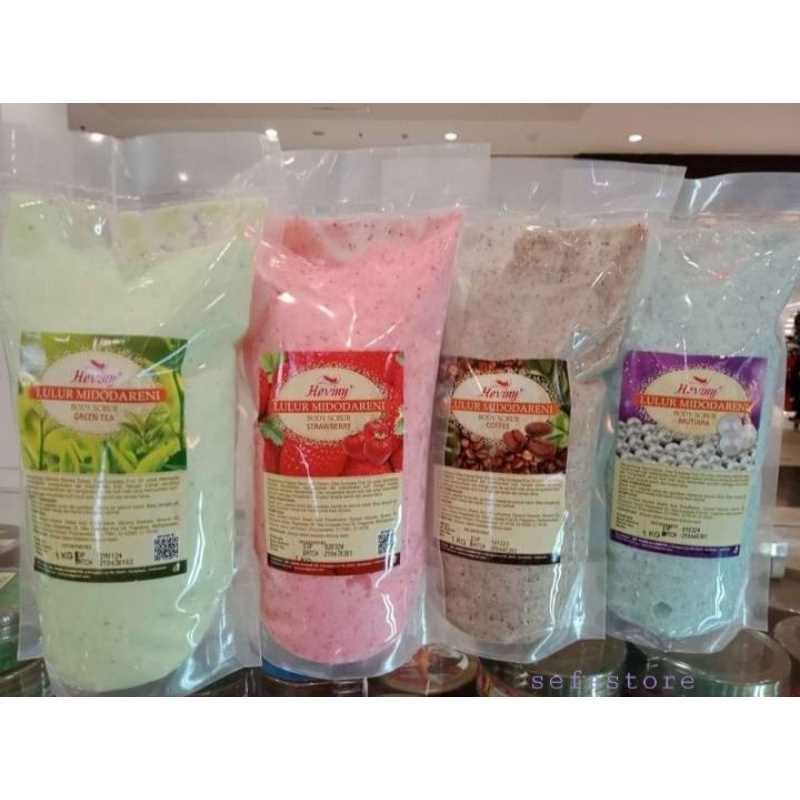 Heviny Lulur Midodareni Body Scrub Refill 1kg