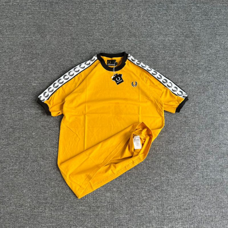 -FRMNSH- KAOS RINGER FREDPERRY YELLOW NEW FULL TAG LABEL CASUAL HYPE