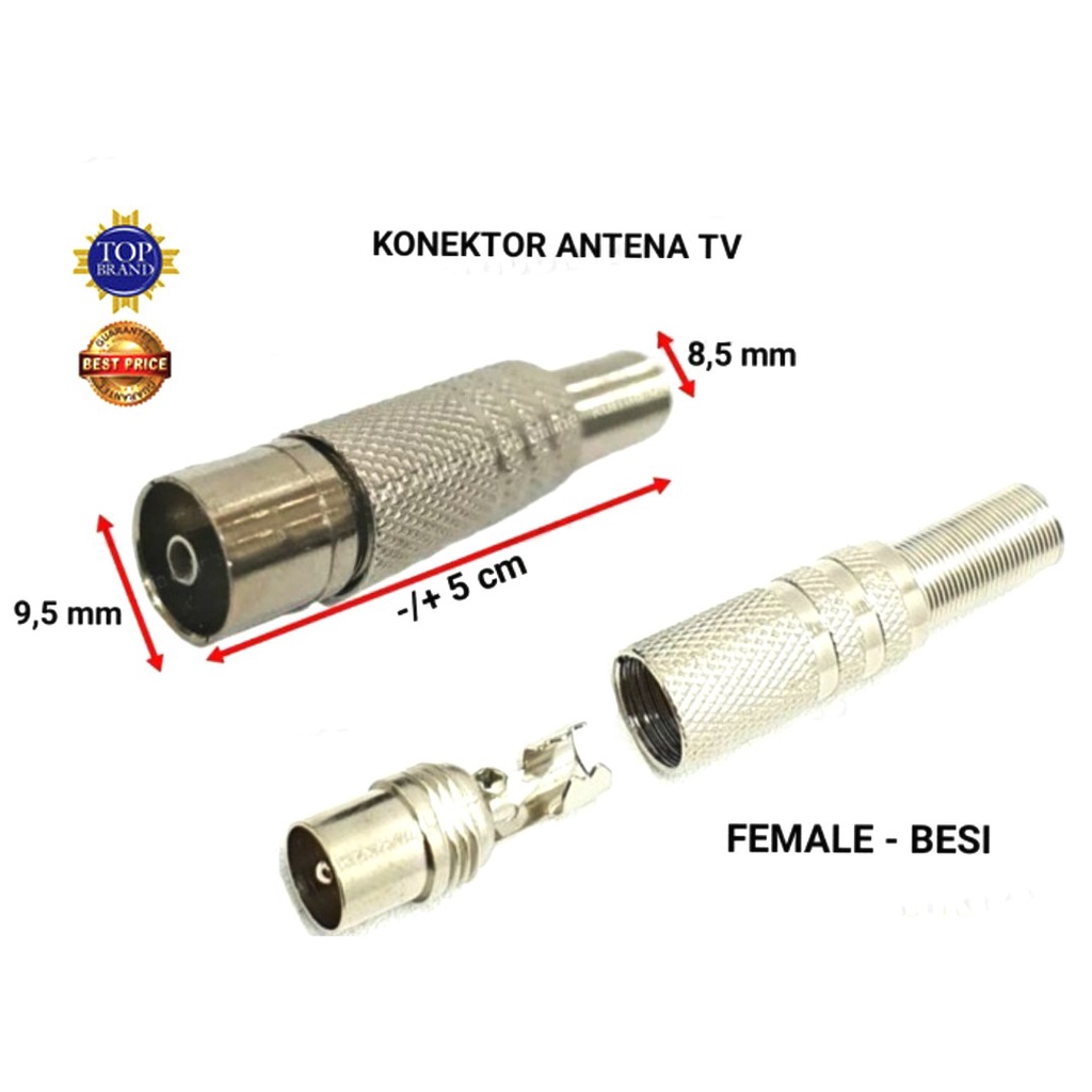 Female Jack Antena TV Besi Buntut Per Lentur Jack Tv Besi Kontra Anten