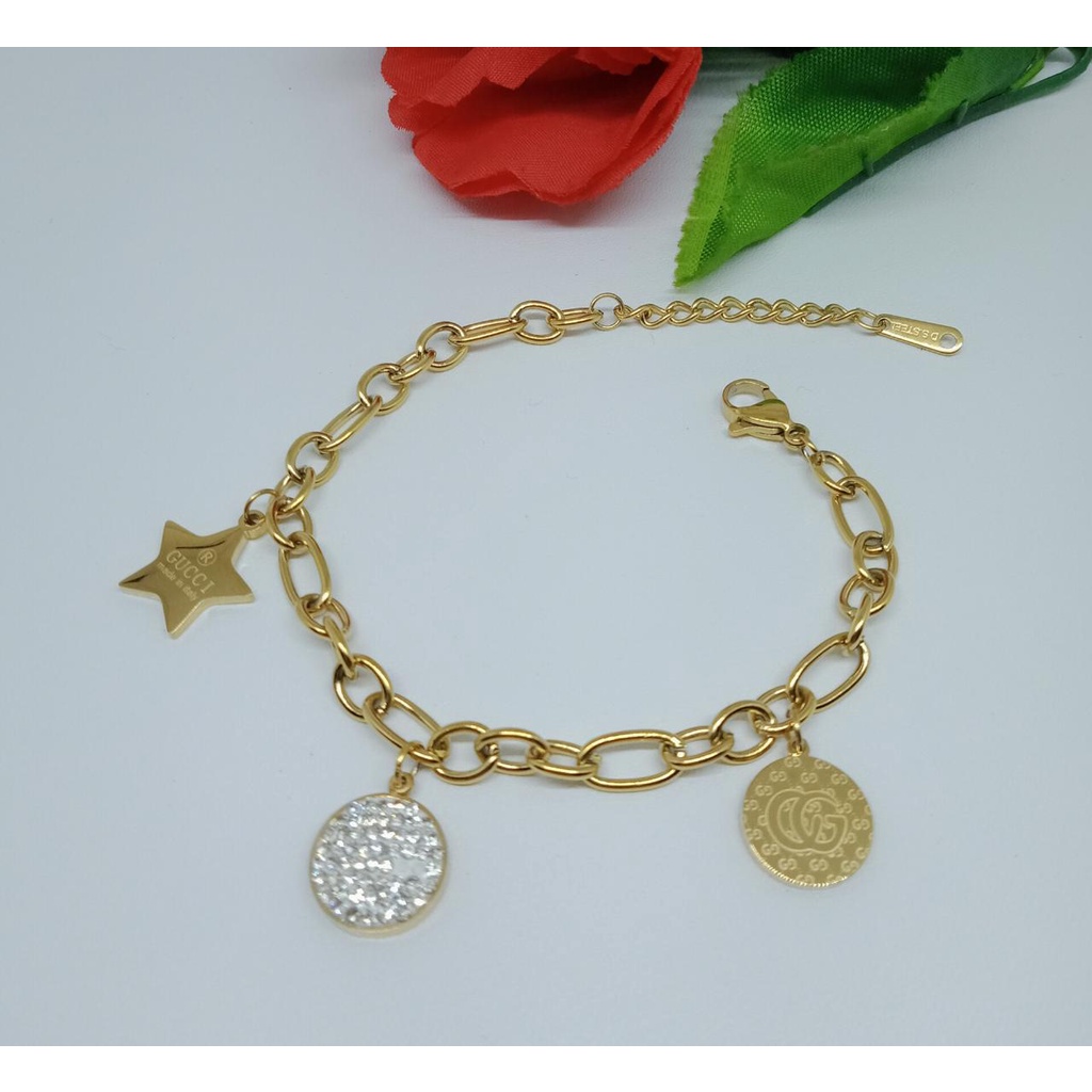 Gelang Titanium Permata Perhiasan Wanita Jewelery P 142