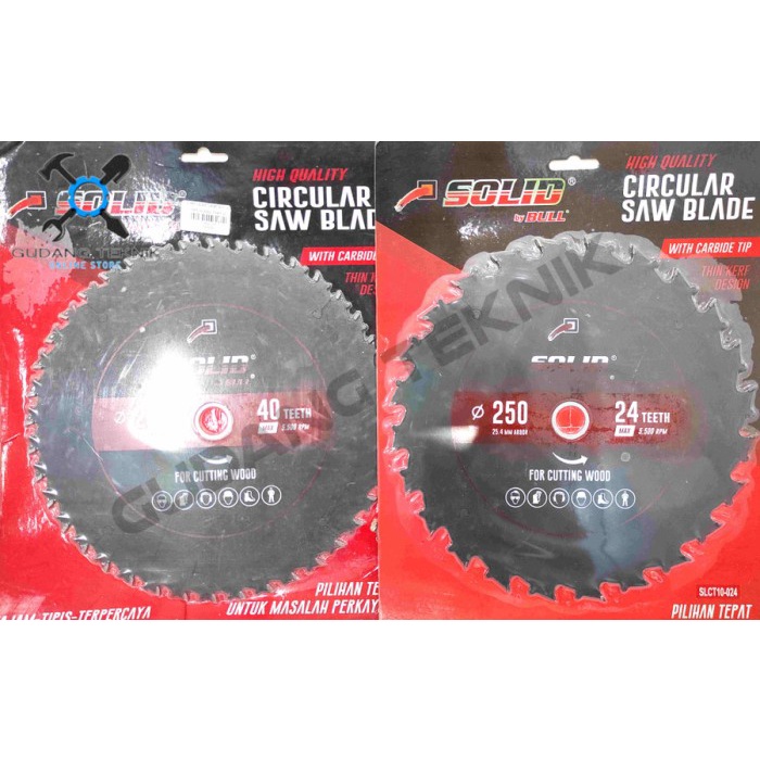 (HITAM) Mata Pisau Kayu Circular Saw TANDUK 10&quot; 250mm 24T 40T SOLID / Mata Gergaji Circle 10 Inch 250x24T 250x40T Circular Saw Blade SOLID