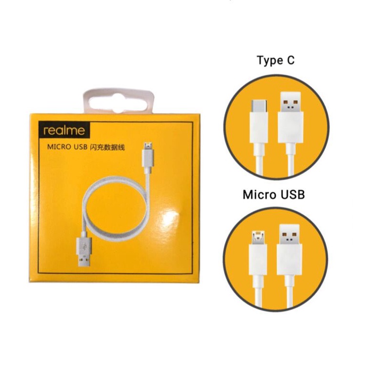 Kabel Data REALME 8I ORI 100% SUPER VOOC &amp; FAST CHARGING MICRO&amp;TYPE C - MICRO