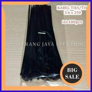 Kabel Ties - Kabel Tis - Cable Ties - Pengikat Kabel 3.6 x 250 mm isi 100pcs HITAM 1M4R23 perkakas