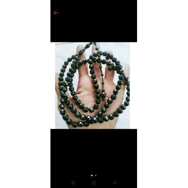 tasbih kaukah motif bulat kristal 8mm