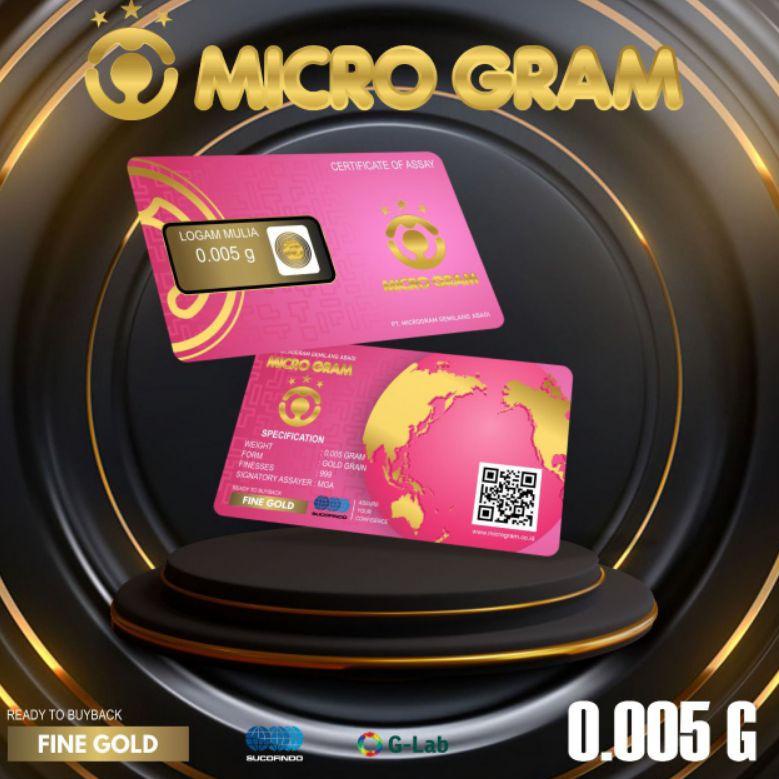 Langsung Beli Gan [Bonus Mini Gold] MICROGRAM 5 PCS EMAS MINI 0.005 GRAM LOGAM MULIA 24 KARAT DIJAMIN ASLI ORIGINAL