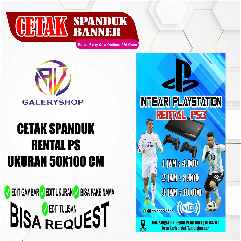 cetak spanduk banner rental ps3 custom dll.