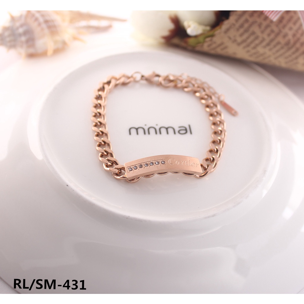 Gelang Titanium Anti Karat Perhiasan Wanita Jewelry 431