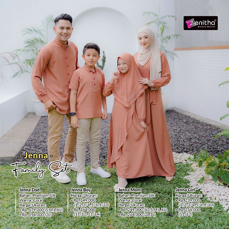 Busana Muslim Sarimbit 2023 Zenitha Jenna Coral/Couple muslim