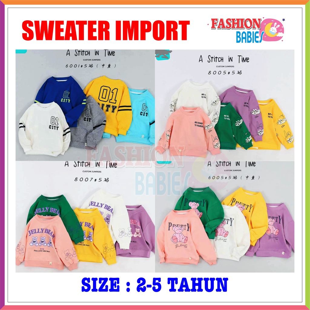 LK-02 SWEATER IMPORT ANAK BIG SIZE | ATASAN LENGAN PANJANG ANAK 2-5 TAHUN