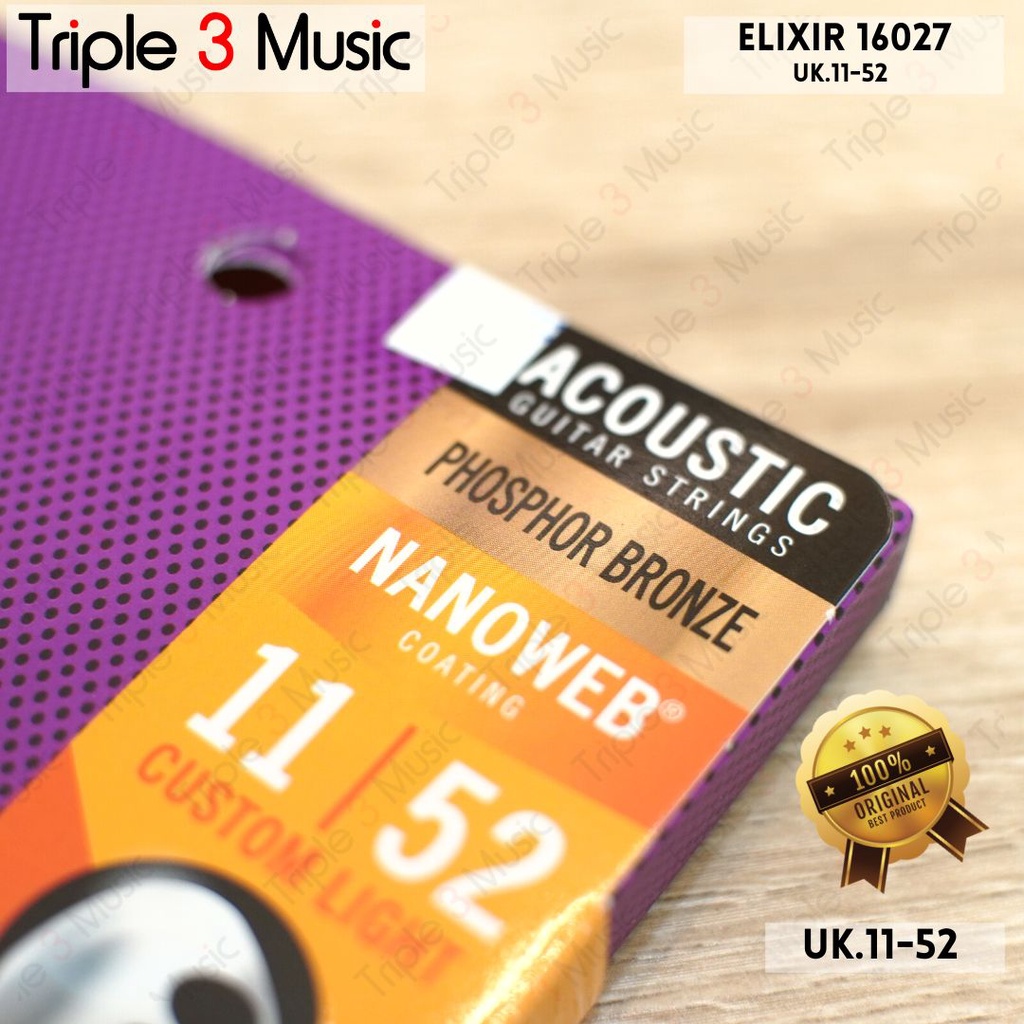 Elixir 16027 11-52 Nanoweb senar gitar akustik ORIGINAL