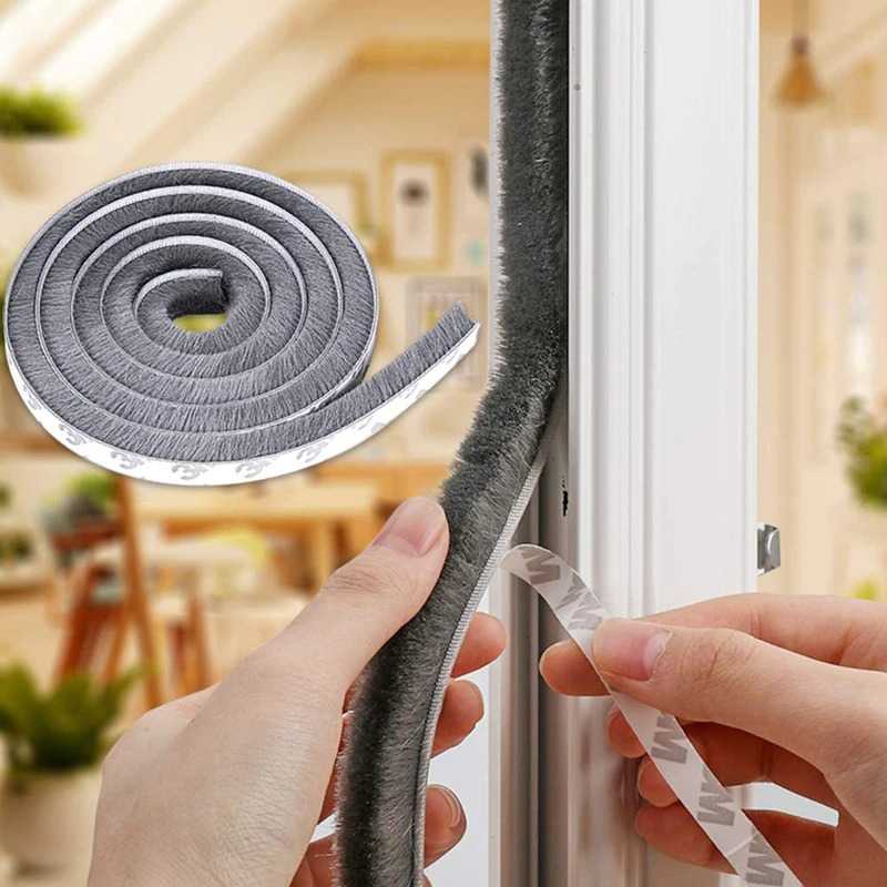 (BISA COD) FTIHSHP GANCHUN Lis Strip Pintu Brush Strip Sealing Insulation 10 m - KK-062