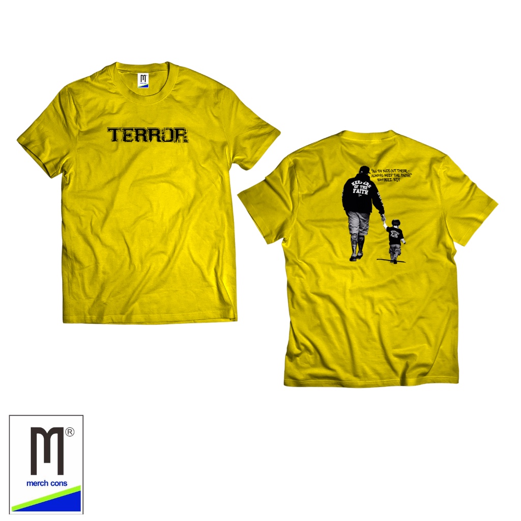 KAOS BAND TERROR YELLOW TAG MERCHCONS SIZE LUAR / KAOS MUSIK DISTRO