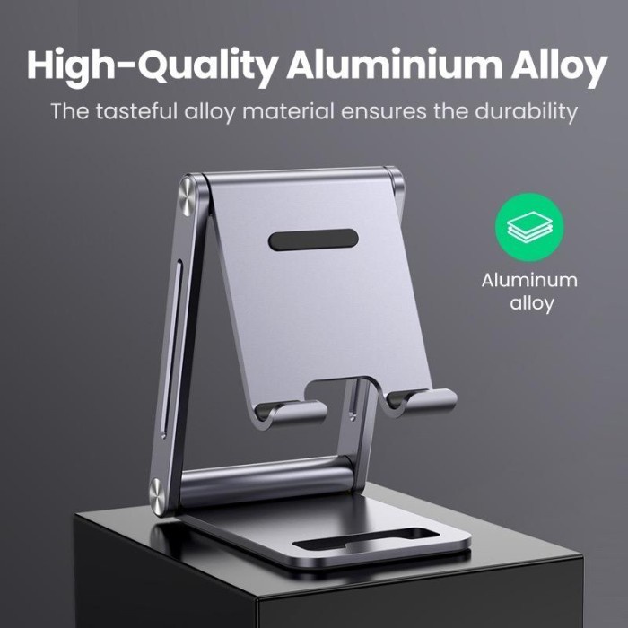 STAND HOLDER UGREEN PHONE ALUMUNIUM DESK HOLDER GREY - 80708