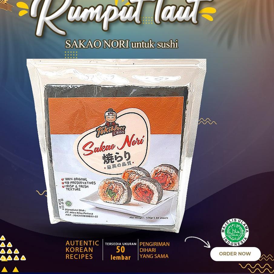 

❅ Sakao Nori Isi 50 Lembar Untuk Kimbab Sushi Kimbab Korea Sakao Nori ✻