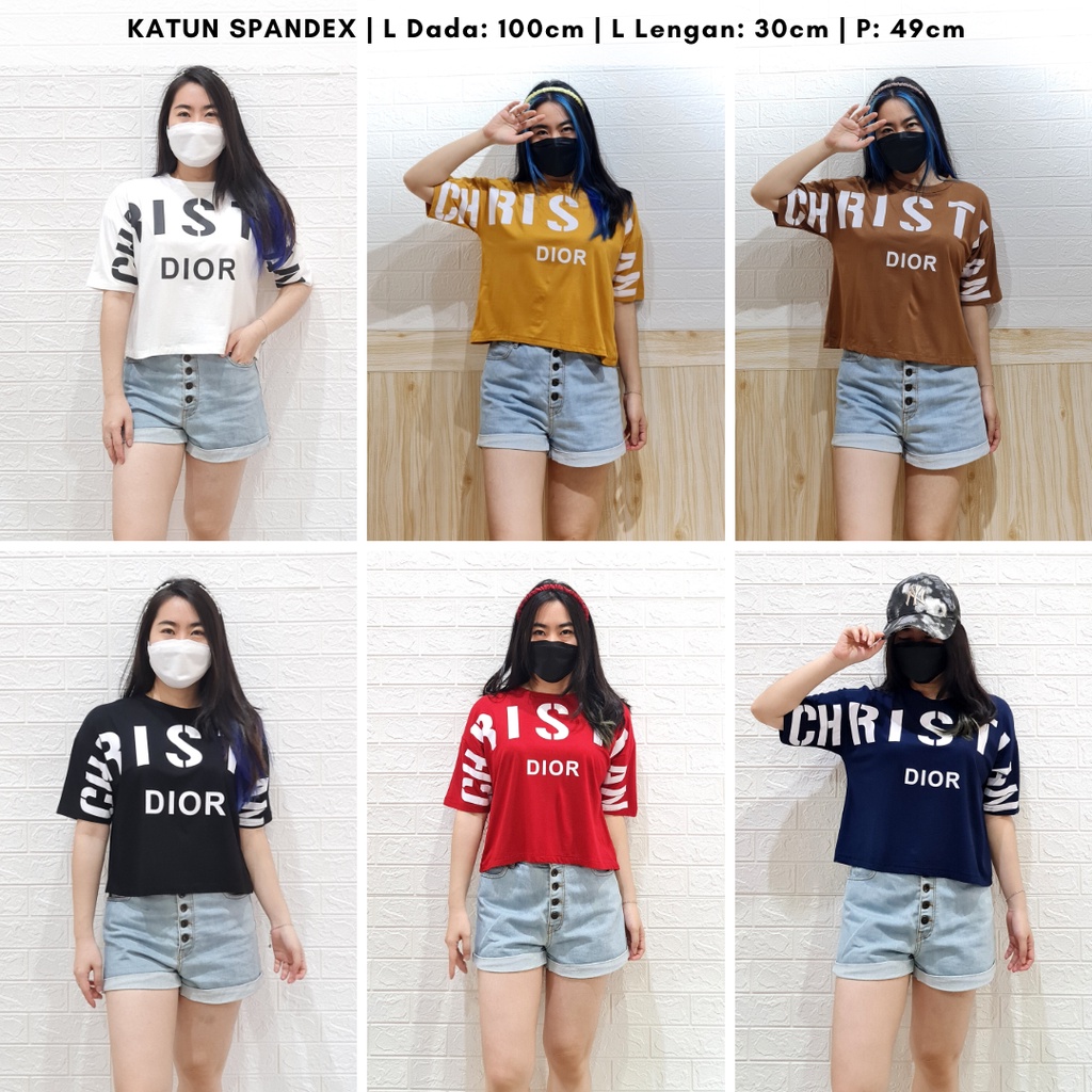 4211 crisdi everyday basic kaos crop top