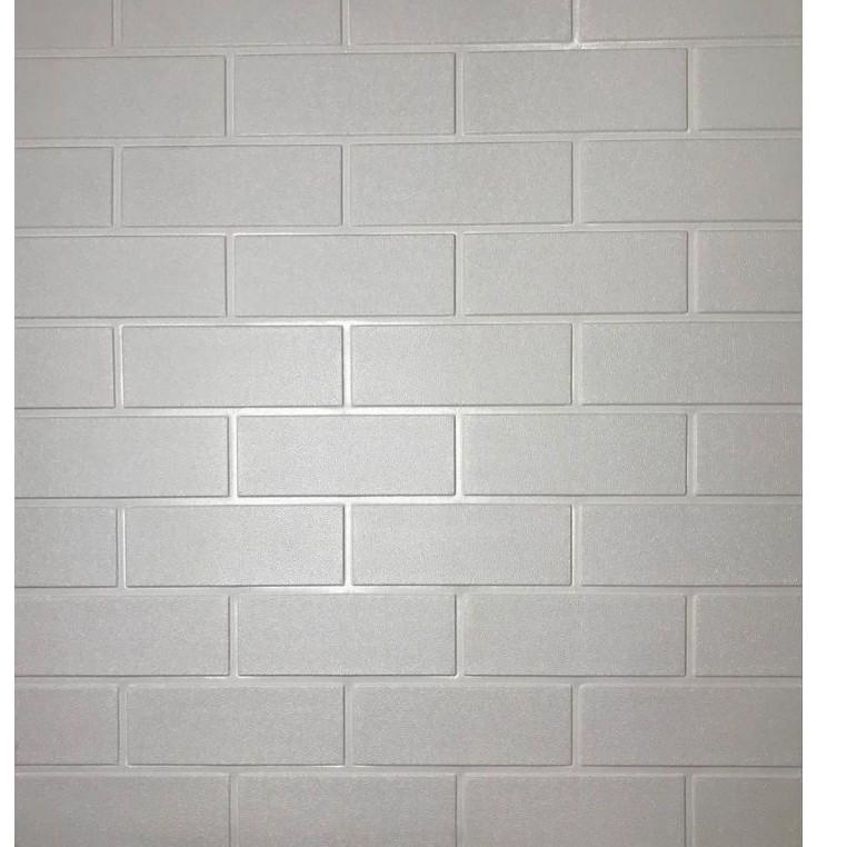 5.5 COD Wallpaper dinding 3D foam bata//wallpaper dinding 3D foam bata putih kulit jeruk 38x70cm