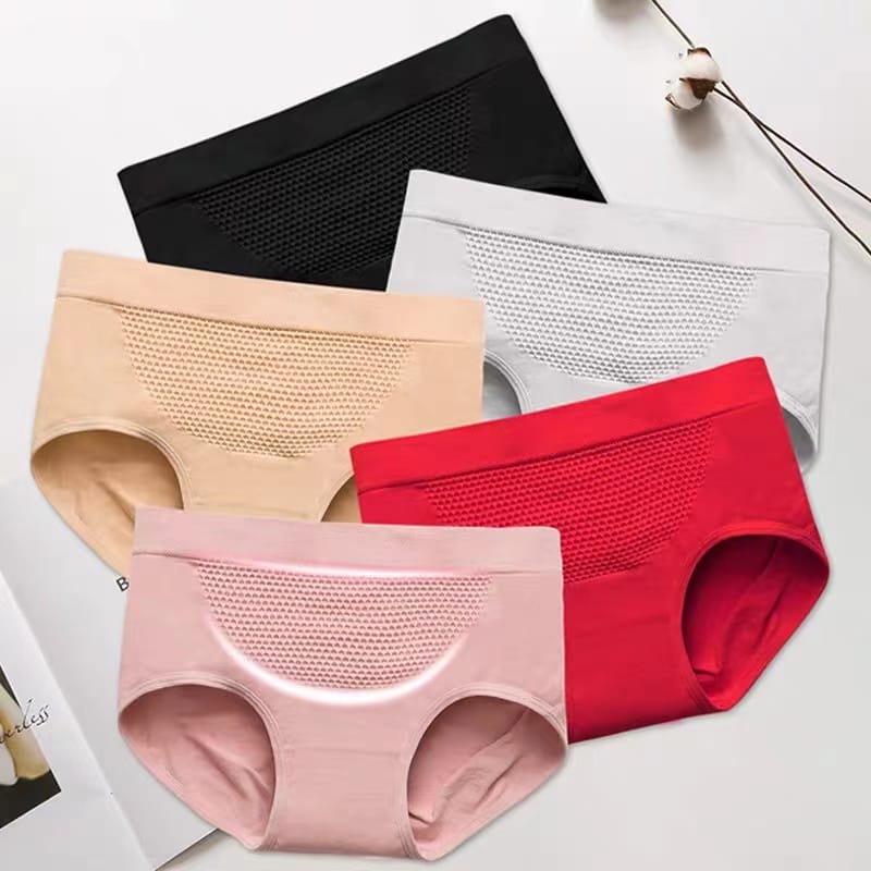 [CUCI GUDANG]#MCC-2 Celana dalam wanita brief seamless mid waist bahan katun CD cewe nyaman dipakai elastis awet adem underwear hingga pinggangpolos celana renda motif woman under wear kolor bahan adem nyaman digunakan
