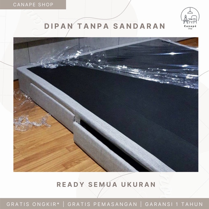 Terlaris Divan Dipan Tempat Tidur Minimalis Tanpa Sandaran Kain Linen