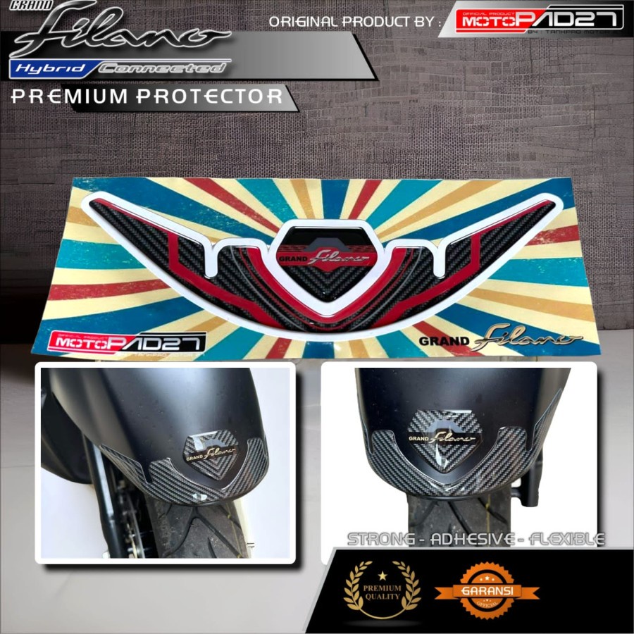 Motopad27 Stiker resin timbul spakbor depan belakang Yamaha Grand Filano 2023