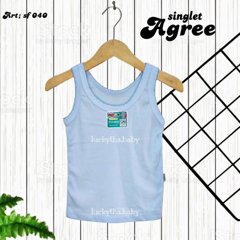 [3pc] singlet AGREE SF 040 warna renda/ singlet anak perempuan agree kids / kaos kutang bayi 0-9 tahun