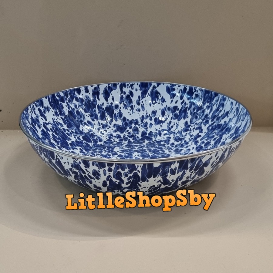 Mangkok Besar Baskom Jumbo 36cm Enamel Biru Blirik