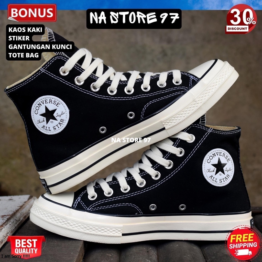 ( New Box ) Converse 70s Black White High Premium