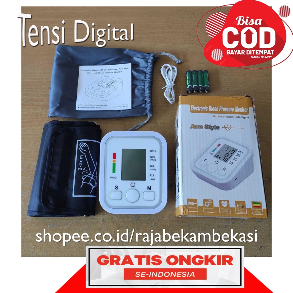 Tensimeter Digital Alat Cek Pengukur Tekanan Tensi Darah LED Display Arm