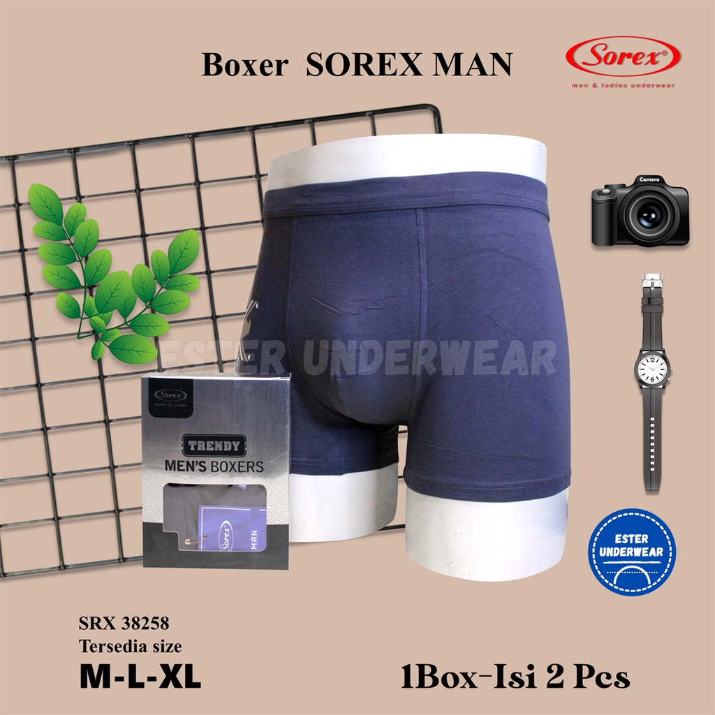 Celana Boxer Pria Sorex Srx 38258 Isi 2 Pcs/Pack