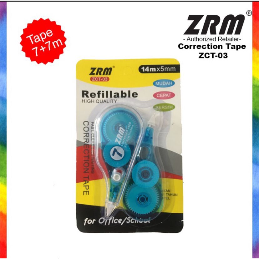 

ZRM Correction Tape + Refill Pack / Tip x + Isi ZCT-03