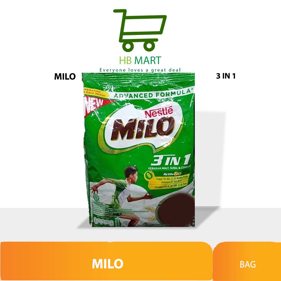 

NESTLE MILO 3 IN 1 ACTIV GO COKLAT MINUMAN BUBUK POUCH 1KG BAG