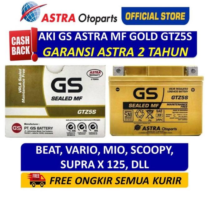 Aki Gs Astra Mf Gold Gtz5S Untuk Motor Honda Vario, Honda Beat Debezzz