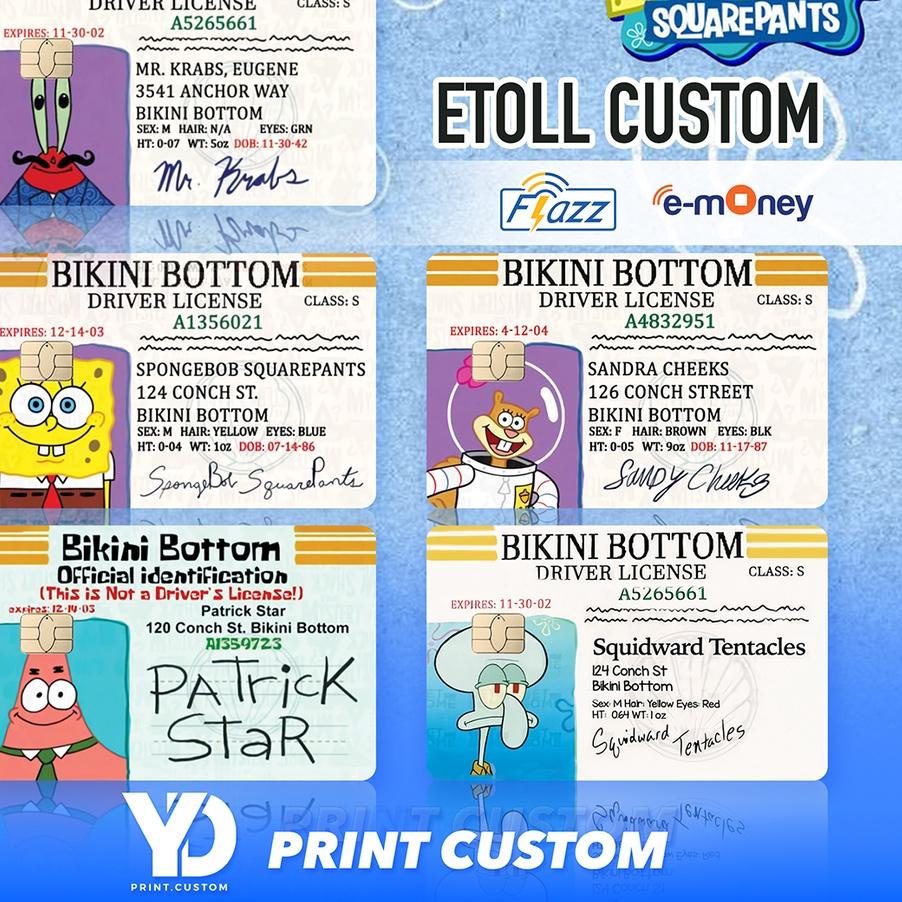 ♞ KARTU FLAZZ GEN 2 / KARTU EMONEY / SPONGEBOB EDITION / DRIVER LICENSE ✹