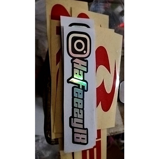Stiker Hologram Sosmed Cutting Sticker Sosial Media Nama Instagram Facebook Tiktok Tik Tok Laptop Motor Mobil