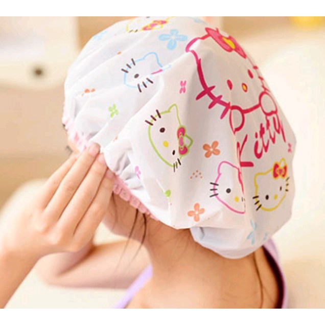 [AKSESORIS] Topi Mandi - Shower Cap Pelindung Keramas Plastik karakter