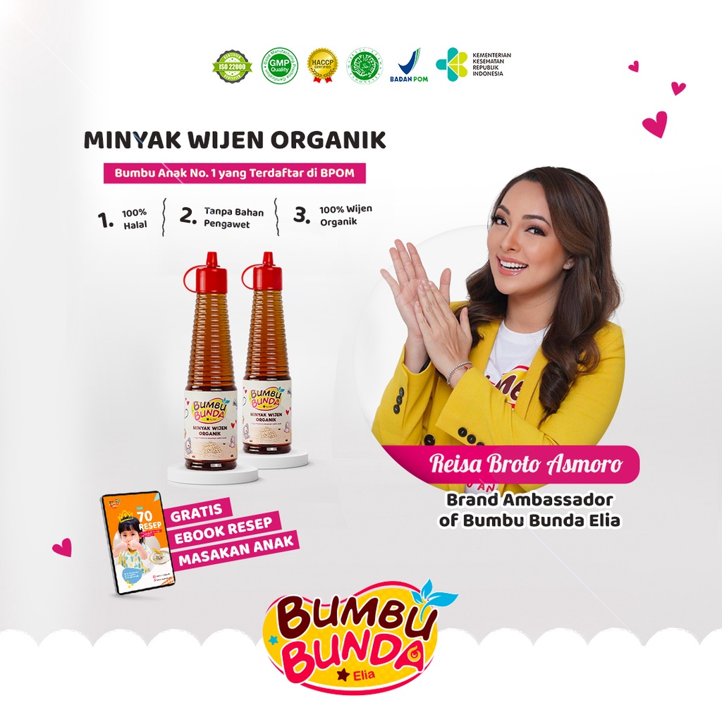 Bumbu Bunda Elia Minyak Wijen Non MSG / Minyak MPASI / BB Booster MPASI / Lemak MPASI / Lemak Bayi / Minyak Wijen Halal