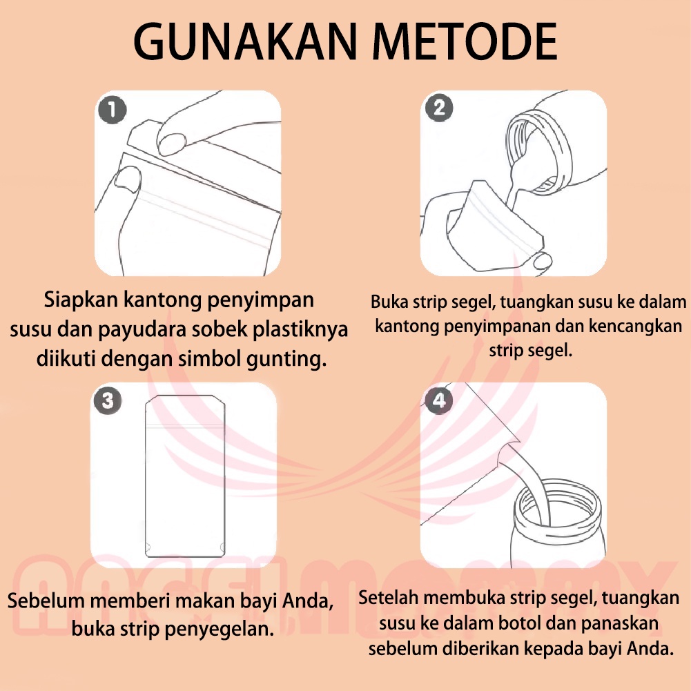 KANTONG ASI 150ml/250ml tempat plastik asi kantong susu Sekali pakai Double-layer menebal steril dan tidak berasa kantong asi Plastik asi 30pcs