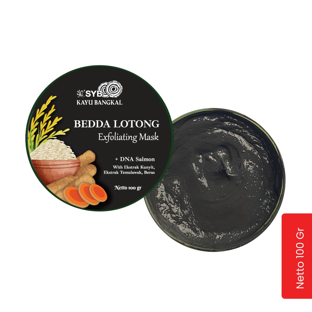 [100GR | KAYU BANGKAL + SALMON DNA | BPOM] SYB KAYU BANGKAL BEDDA LOTONG EXFOLIATING MASK 100GR_Cerianti