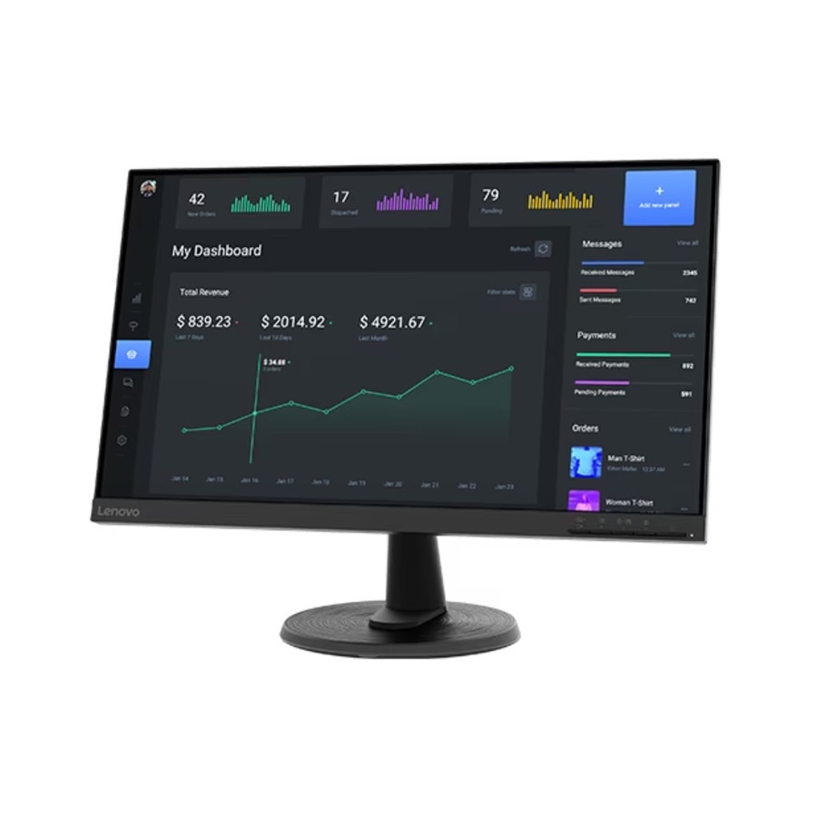 Monitor LED Lenovo D24-40 24&quot; 1080p 75Hz VGA HDMI VESA 100x100mm