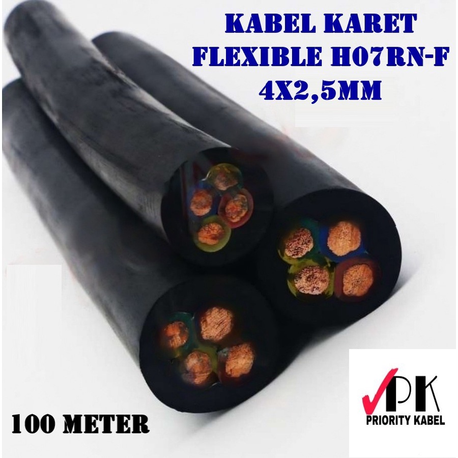 Kabel Karet Fleksibel PEGASUS KABEL H07RN-F 4x2,5 4x2.5mm (100 Meter)