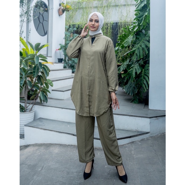 JOSHIN Fatin Set Poly Lengan Panjang - Setelan PP Wanita