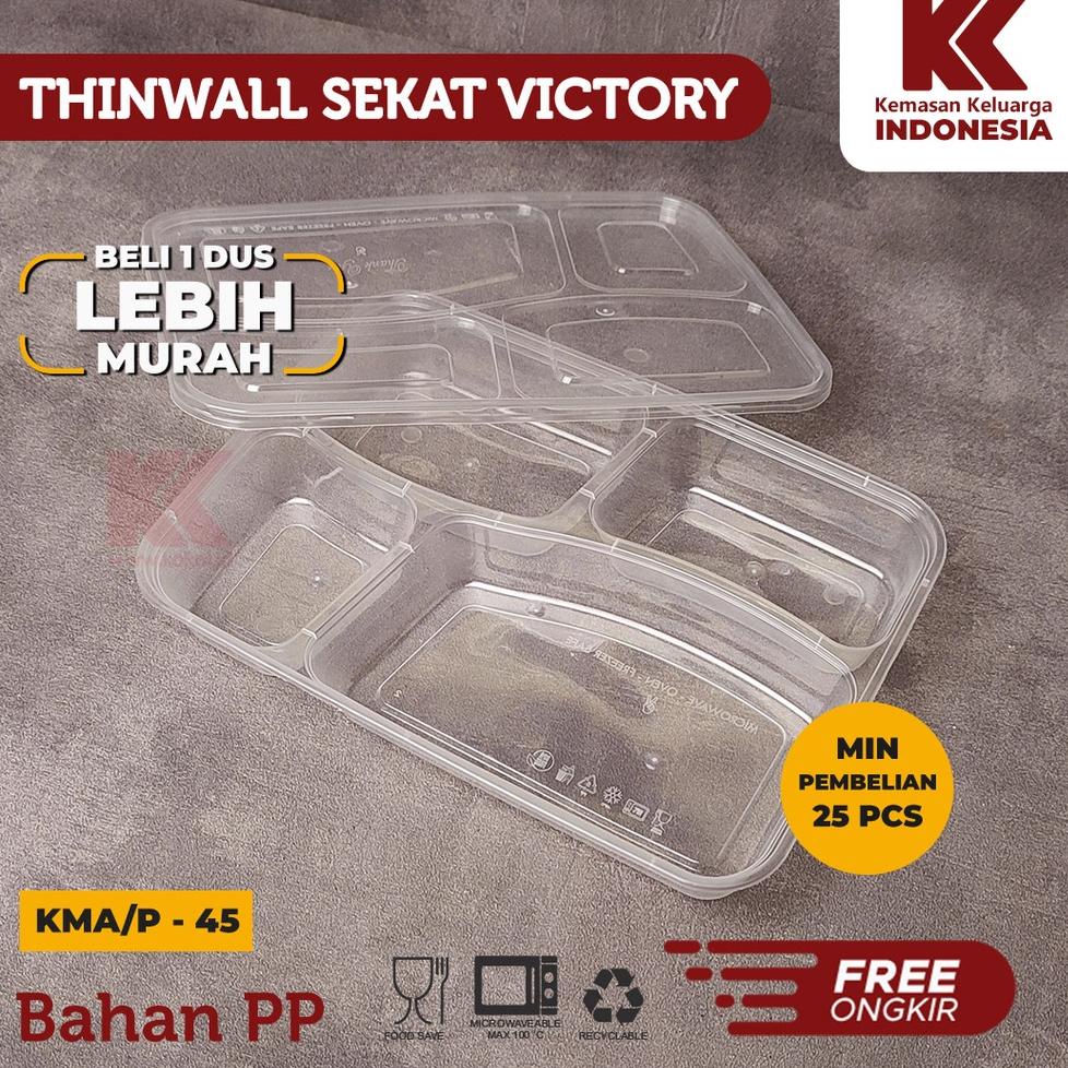 BIG SALE PROMO THINWALL SEKAT VICTORY / KOTAK BENTO PLASTIK SEKAT 3 / KOTAK BENTO PLASTIK SEKAT 4 @2