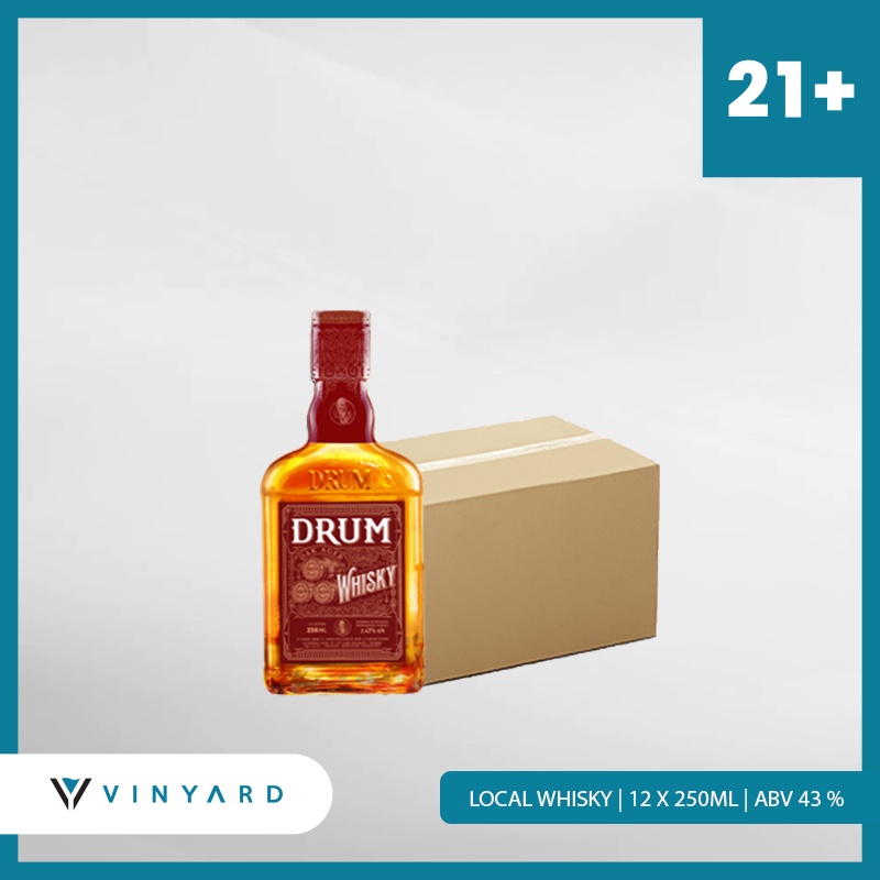 Drum Whisky Red Label 250 ml 1 Karton ( 12 Botol )