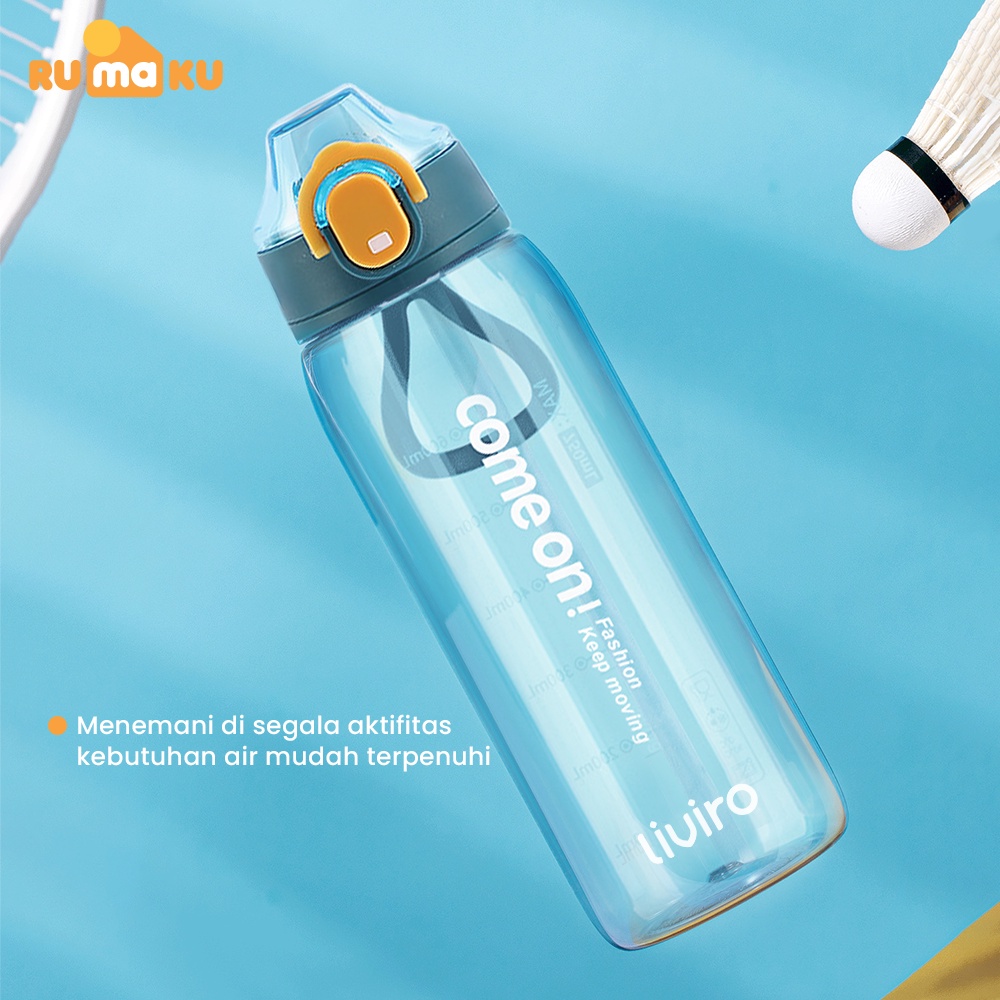 Rumaku Botol Minum Pop Cap Lock Botol Anak Sport Cup 550 ml Botol Air Anak Imut