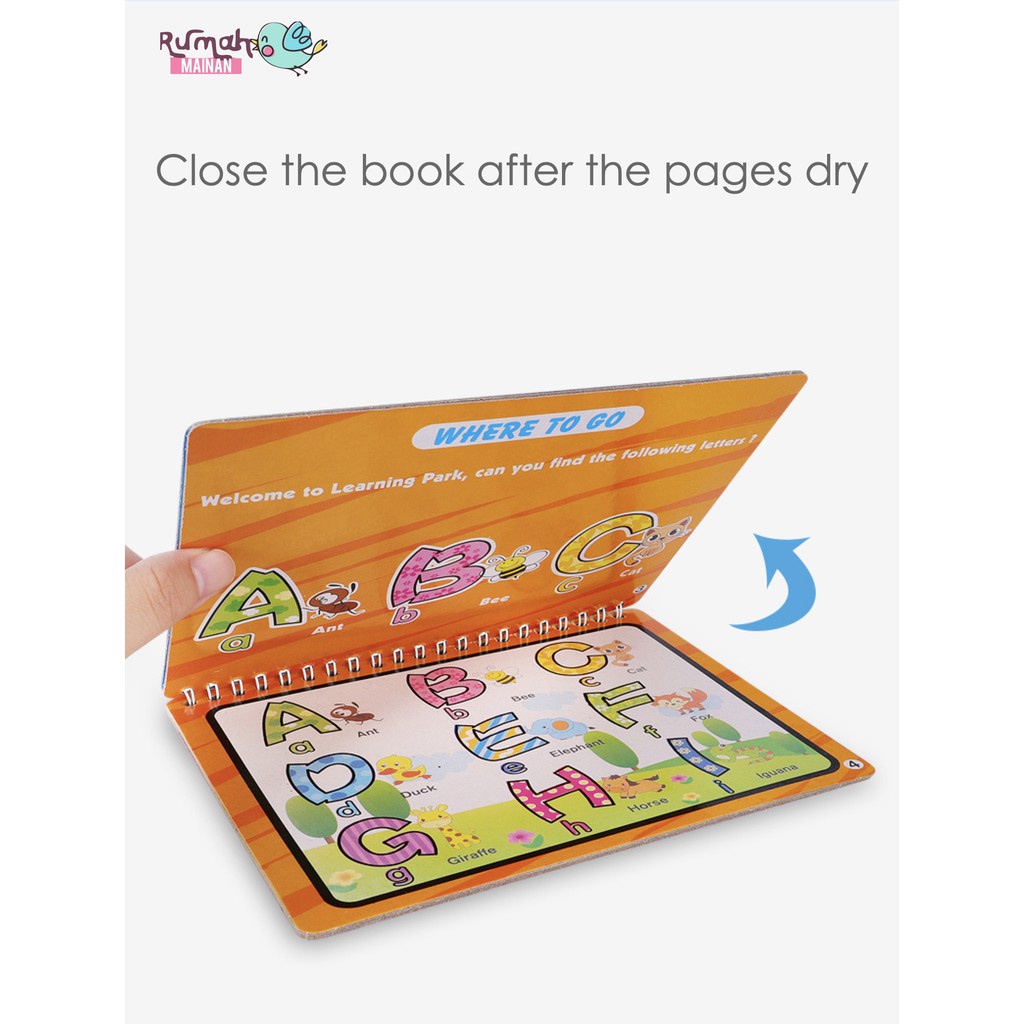 Mainan Edukasi Magic Water Book Buku Mewarnai Mainan Air Bersih Rumah Kado Bayi