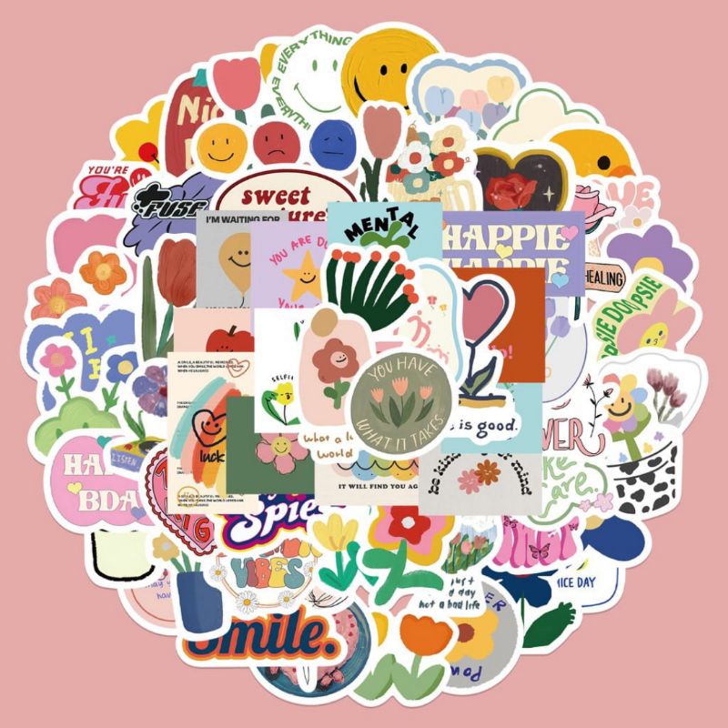 

[LIMITED] 30PCS Sticker PVC Graffity Motif Kartun Aesthetic Floret Lucu Anti Air Untuk Dekorasi / Stickers Decoration for DIY Journal / Handphone / Laptop / Kulkas / Koper